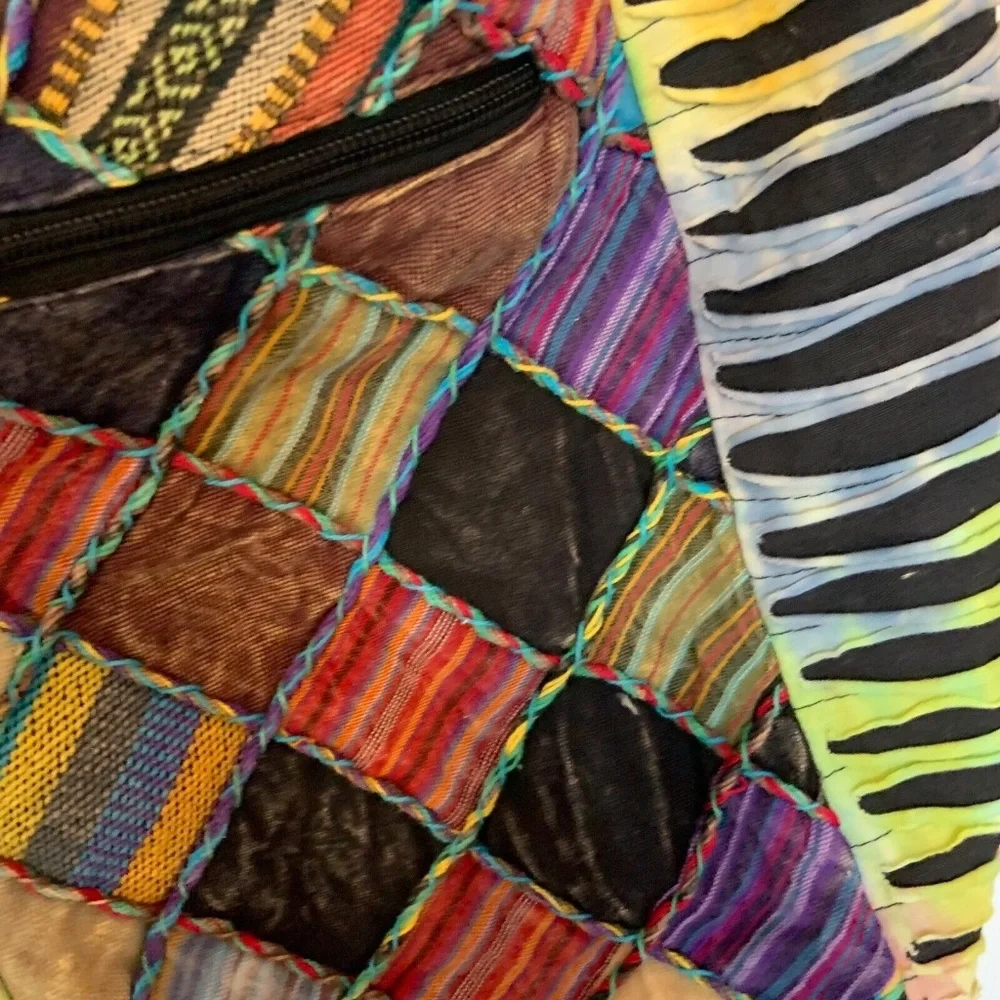 Handmade Multicolored Patchwork Hobo Crossbody Y2k Purse
